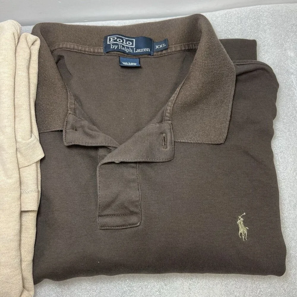 2 Polo Ralph Lauren Polo Shirt Long Sleeves Men’s Sz XXL Coal & Gray